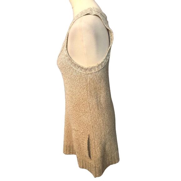Rubbish vintage beige knitted raceback tank dress with front pockets - Picture 4 of 10